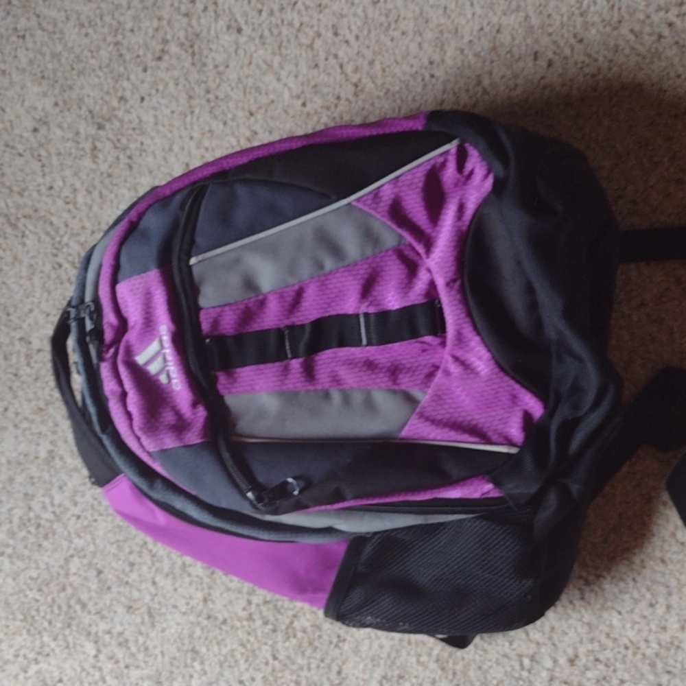 Adidas Purple and Black Backpack